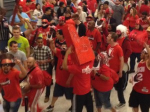 That guy has a foam finger for a head