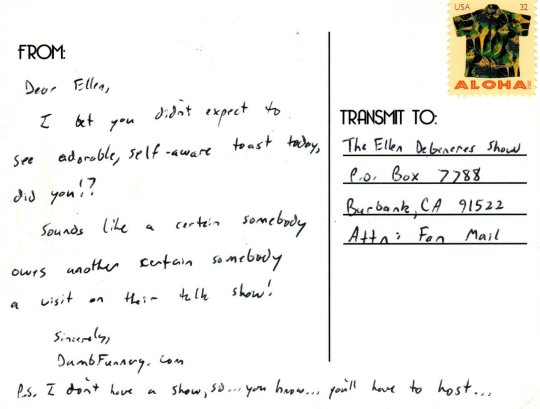 Ellen DeGeneres toast