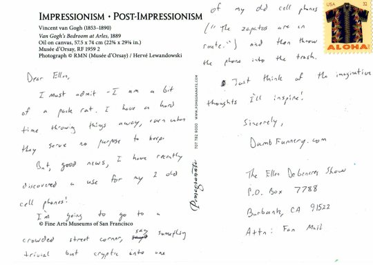 Ellen DeGeneres postcard