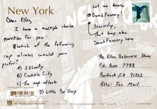 Ellen DeGeneres postcard