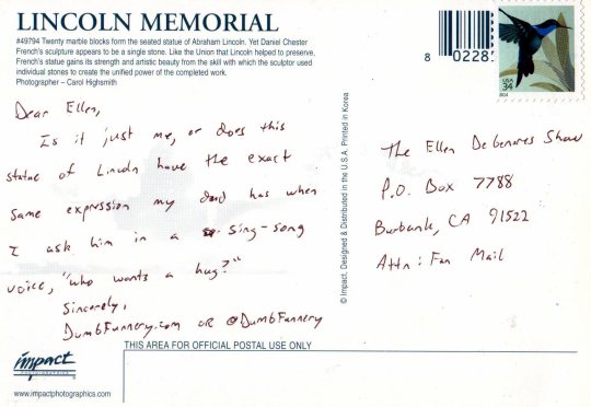 Ellen DeGeneres postcard