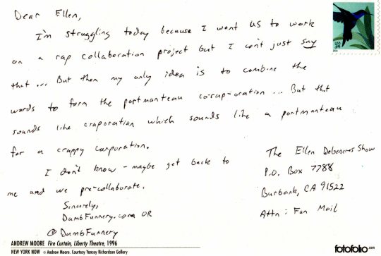 Ellen DeGeneres postcard