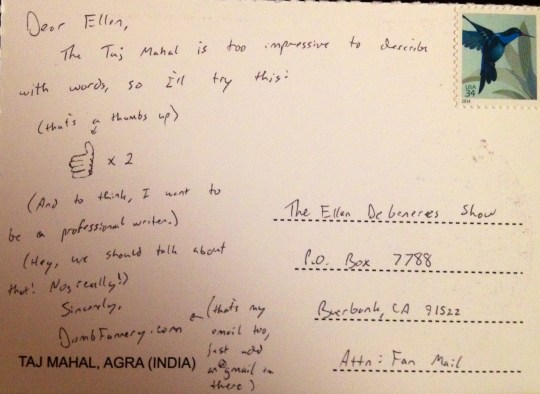 Ellen DeGeneres postcard