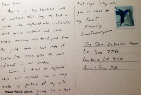 Ellen DeGeneres postcard
