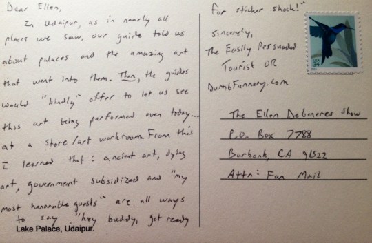 Ellen DeGeneres postcard