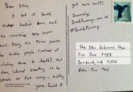 Ellen DeGeneres postcard