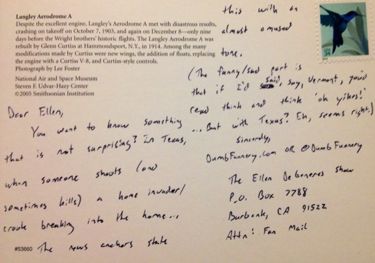 Ellen DeGeneres postcard