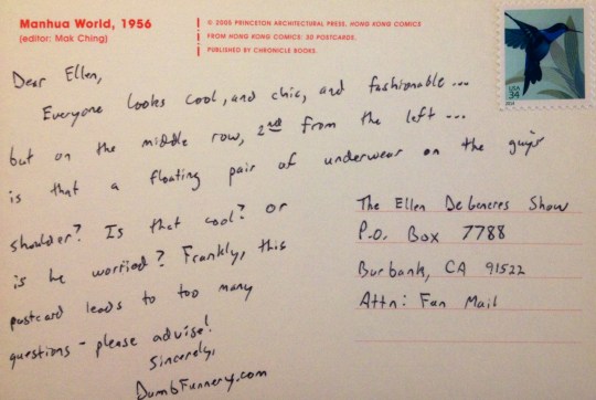 Ellen DeGeneres postcard